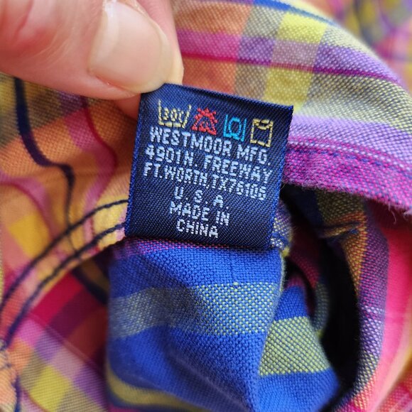 Panhandle Slim Rough Stock Jeweled Rhinestone Snap Western Shirt Plaid - Picture 10 of 10